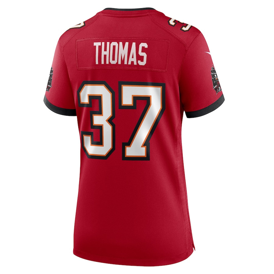 Tavierre Thomas 37 Tampa Bay Buccaneers Women's Game Jersey - Red JS7846 nicesnker - Image 3