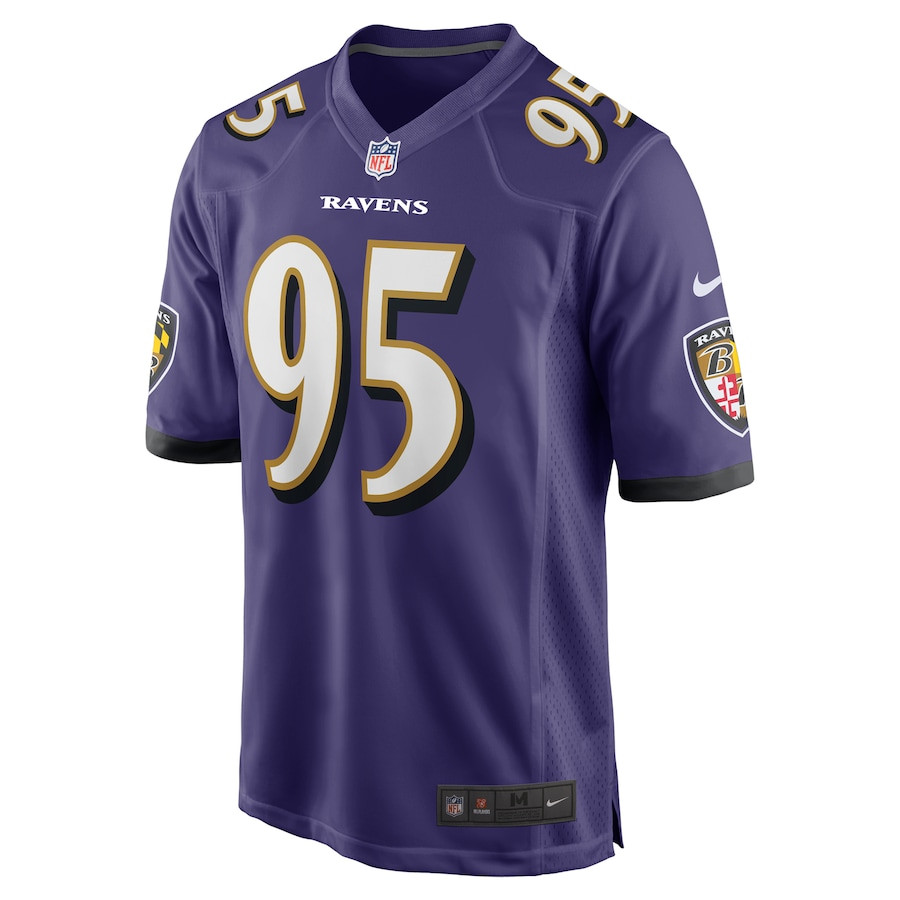 Alternative view of Tavius Robinson 95 Baltimore Ravens Team Game Men Jersey - Purple JS8402 nicesnker