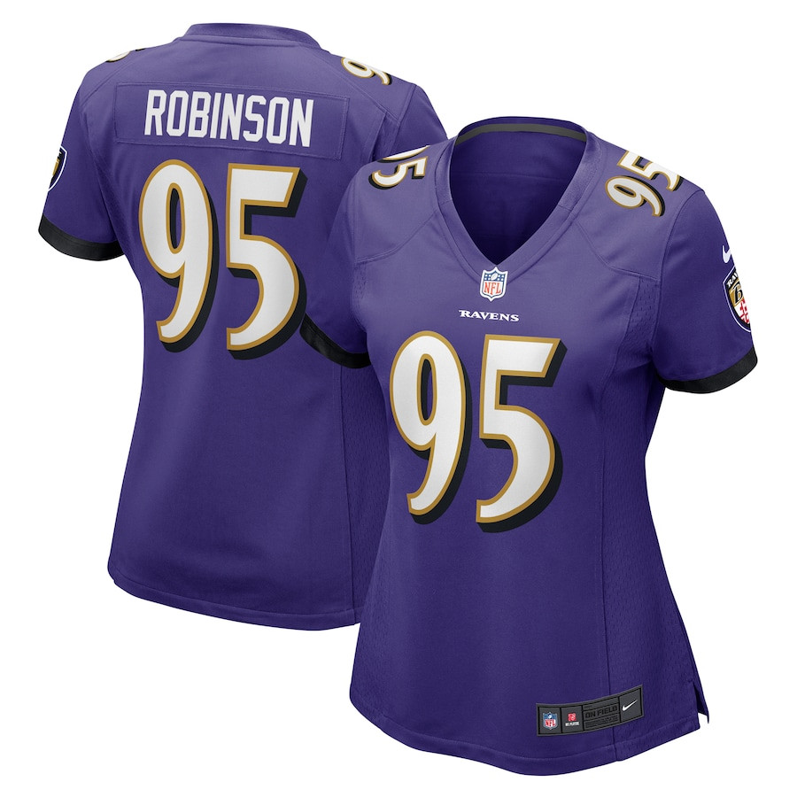 Tavius Robinson 95 Baltimore Ravens Women's Game Jersey - Purple JS5603 nicesnker
