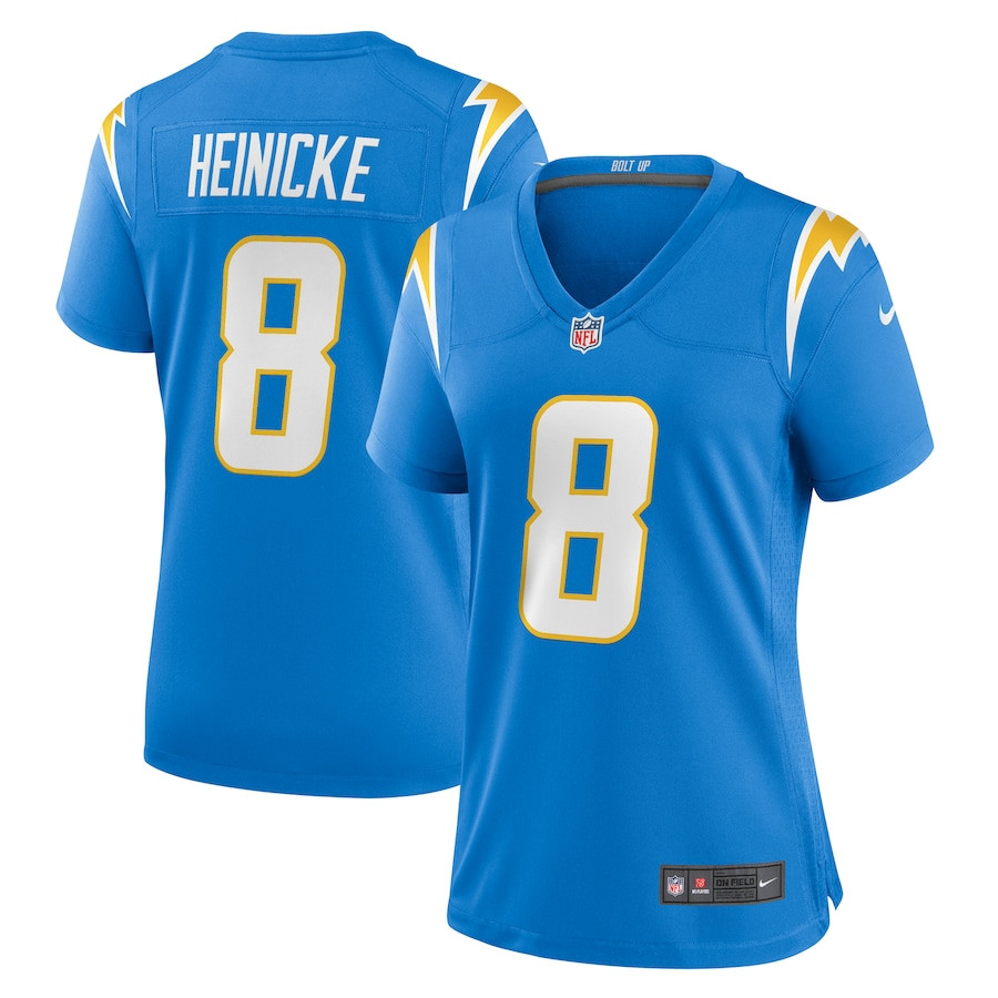 Taylor Heinicke 8 Los Angeles Chargers Women's Game Jersey - Powder Blue JS2996 nicesnker