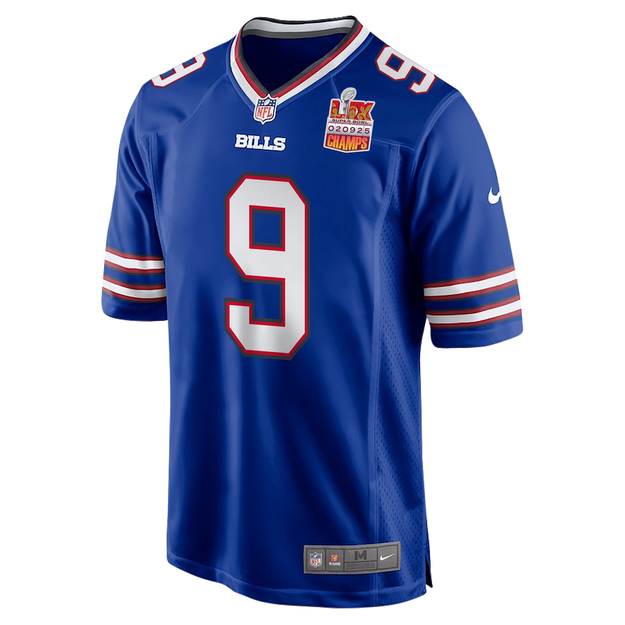 Taylor Rapp 9 Buffalo Bills Super Bowl LIX Champions Patch Game Men Jersey - Royal JS8535 nicesnker - Image 3