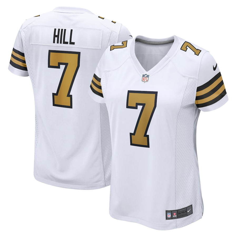 Taysom Hill 7 New Orleans Saints Women Alternate Game Jersey - White JS2428 nicesnker