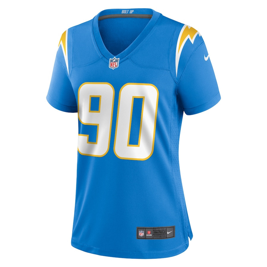 Alternative view of Teair Tart 90 Los Angeles Chargers Women's Game Jersey - Powder Blue JS1597 nicesnker