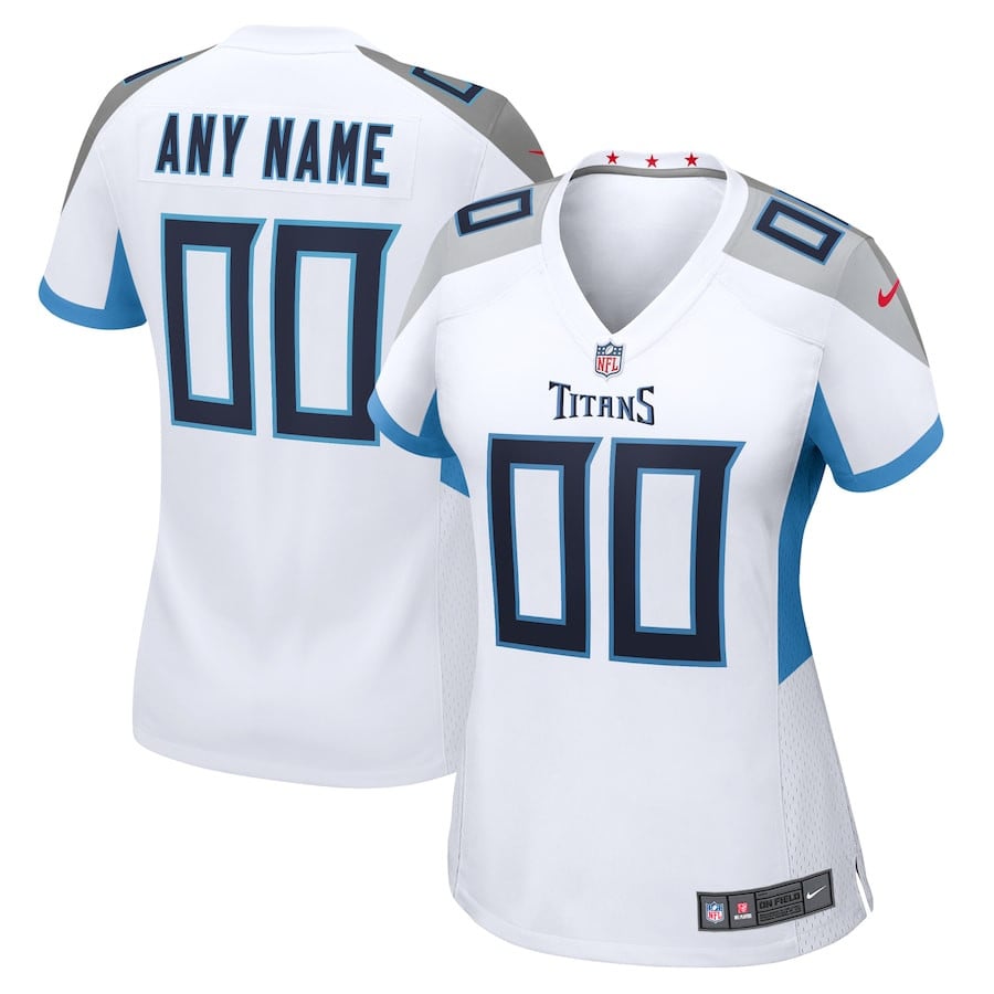 Tennessee Titans Women Custom Game Jersey - White JS9129 nicesnker