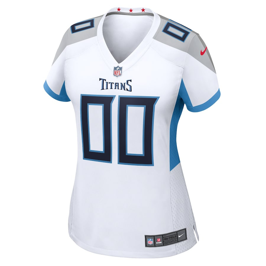 Alternative view of Tennessee Titans Women Custom Game Jersey - White JS9129 nicesnker