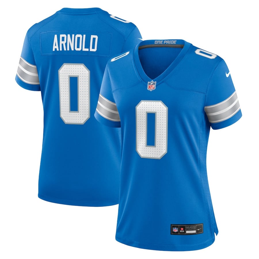 Terrion Arnold 0 Detroit Lions Women's Team Game Jersey - Blue JS4491 nicesnker