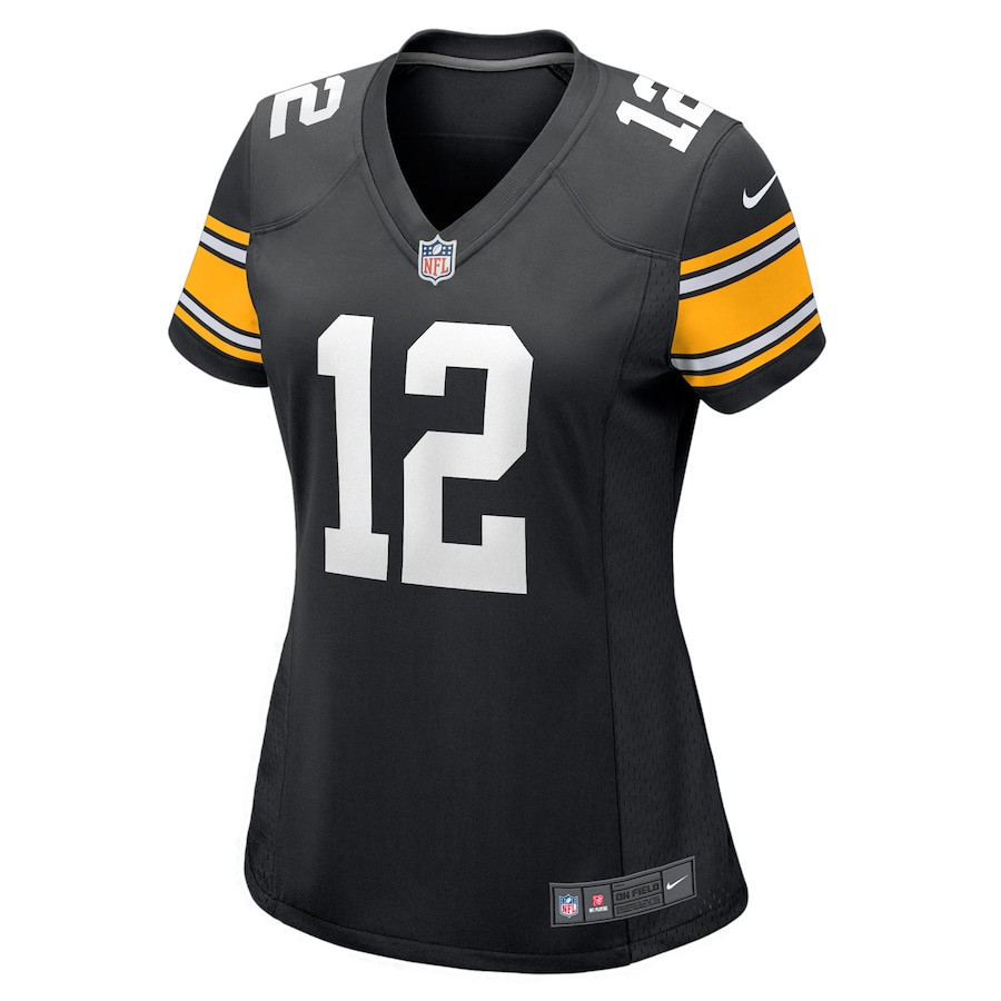 Alternative view of Terry Bradshaw 12 Pittsburgh Steelers Women Retired Jersey - Black JS8735 nicesnker