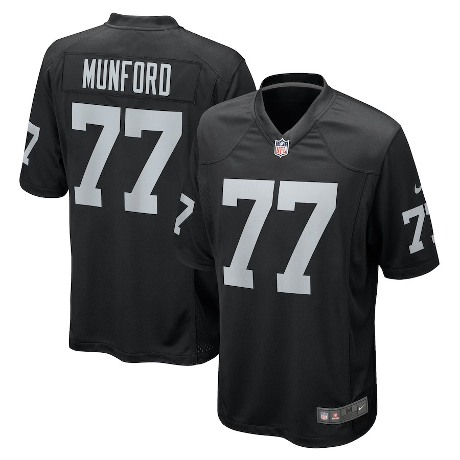 Thayer Munford Jr. 77 Las Vegas Raiders Team Game Men Jersey - Black JS6572 nicesnker
