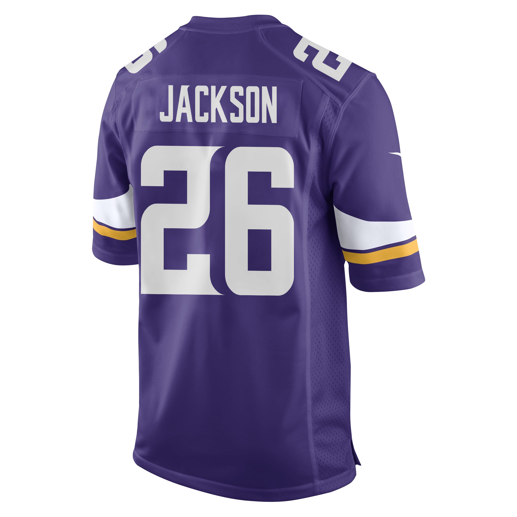 Alternative view of Theo Jackson 26 Minnesota Vikings Super Bowl LIX New Orleans Patch Game Men Jersey - Purple JS2646 nicesnker