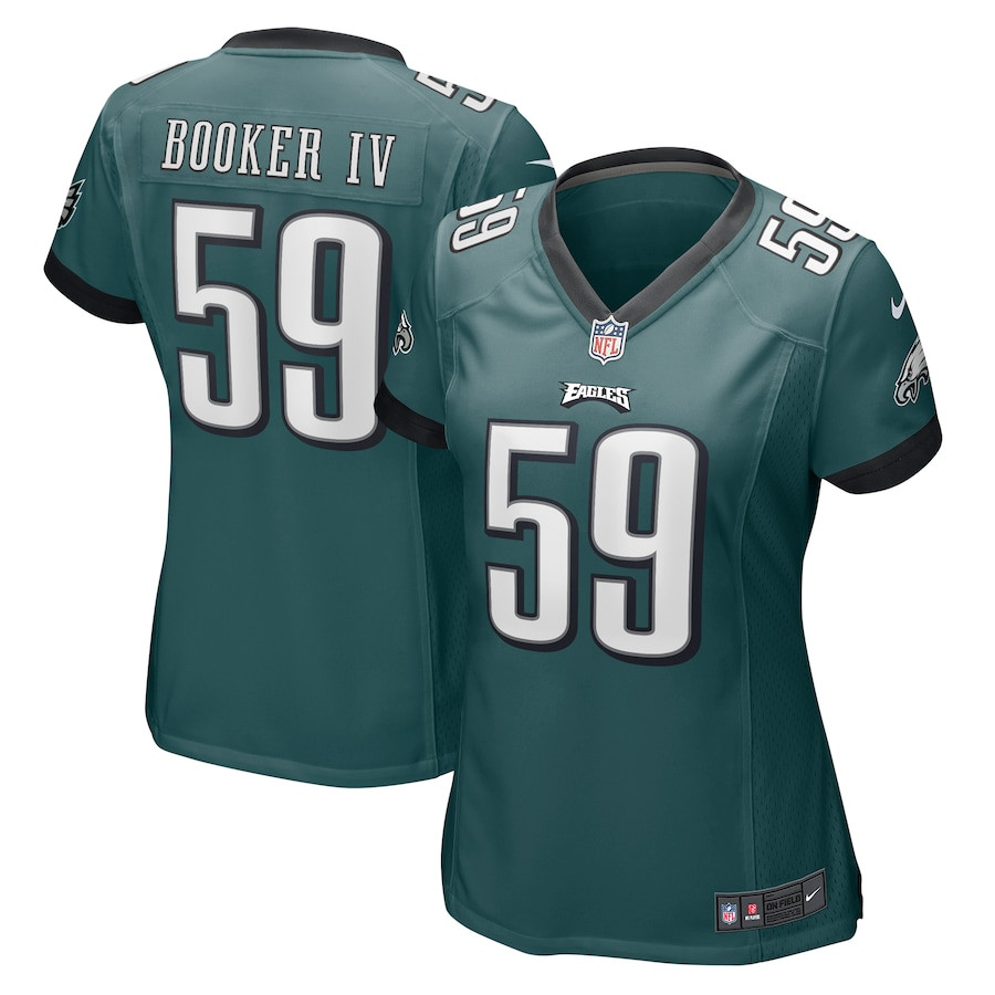 Thomas Booker IV 59 Philadelphia Eagles Game Women Jersey - Midnight Green JS6335 nicesnker