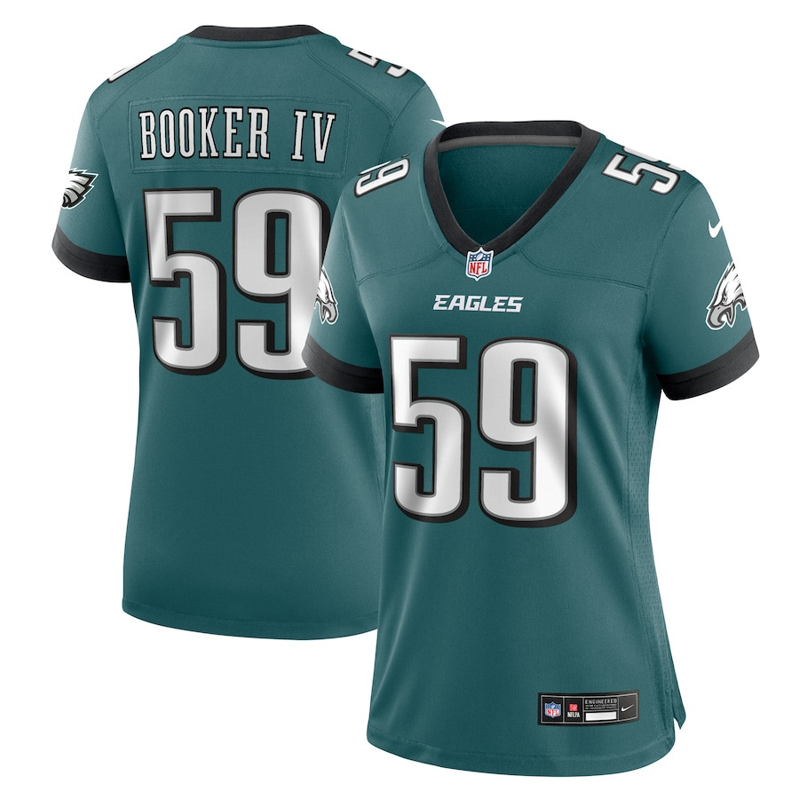Thomas Booker IV 59 Philadelphia Eagles Women's Team Game Jersey - Midnight Green JS6889 nicesnker
