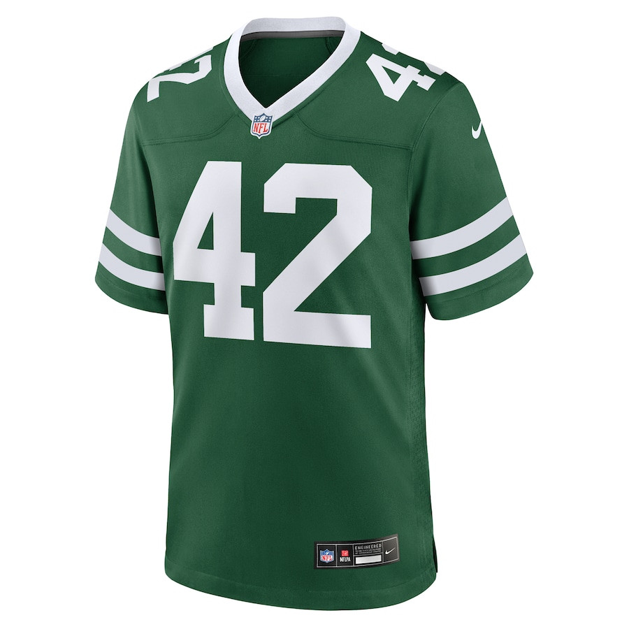 Alternative view of Thomas Hennessy 42 New York Jets Team Game Men Jersey - Legacy Green JS8673 nicesnker