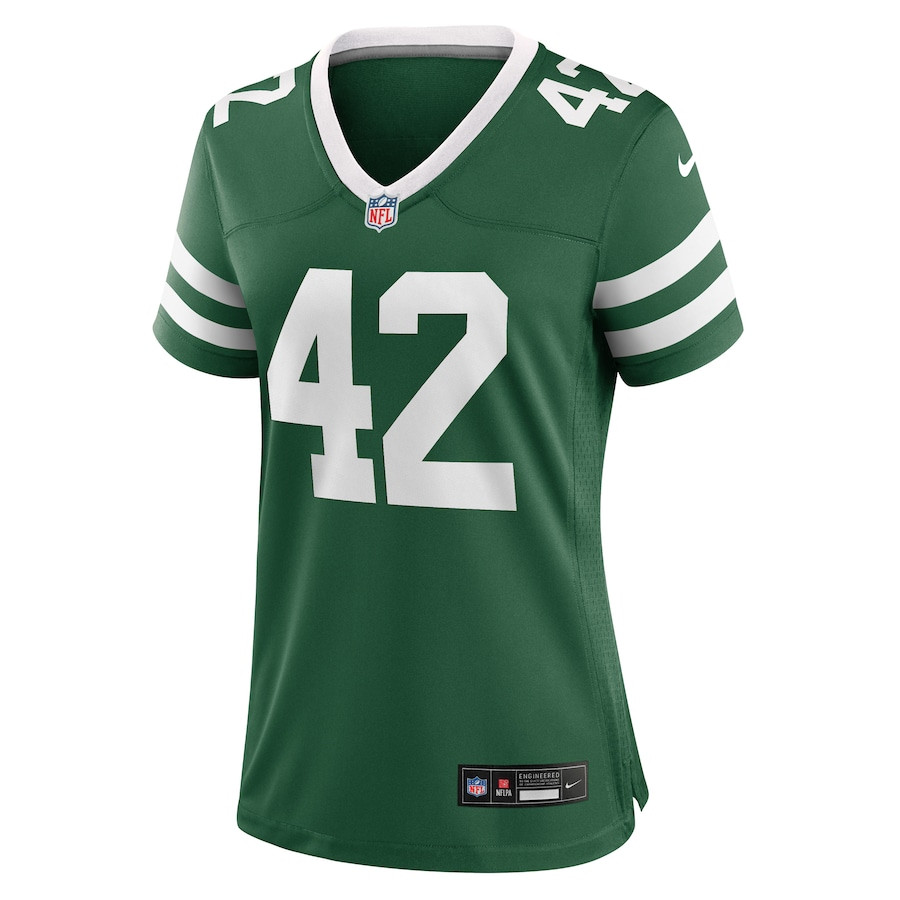 Alternative view of Thomas Hennessy 42 New York Jets Women's Team Game Jersey - Legacy Green JS4838 nicesnker