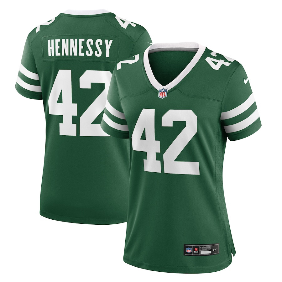 Thomas Hennessy 42 New York Jets Women's Team Game Jersey - Legacy Green JS4838 nicesnker