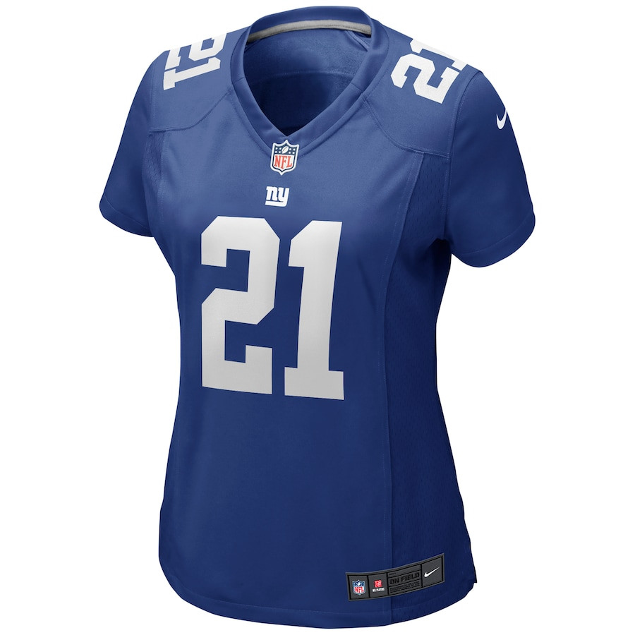 Alternative view of Tiki Barber 21 New York Giants Women Game Retired Jersey - Royal JS2050 nicesnker