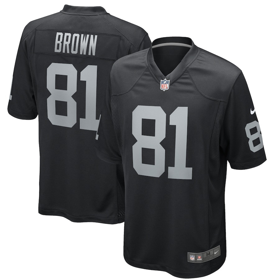 Tim Brown 81 Las Vegas Raiders Men Game Retired Jersey - Black JS6579 nicesnker