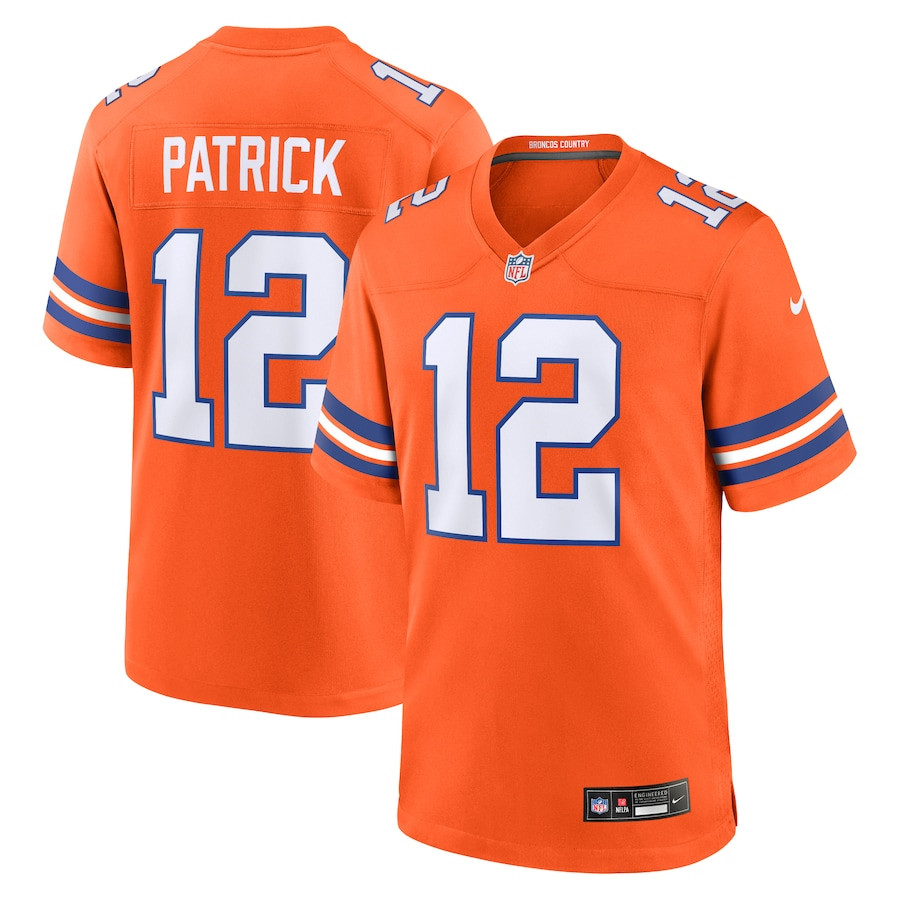Tim Patrick 12 Denver Broncos Mile High Collection 1977 Throwback Player Game Men Jersey - Orange JS2909 nicesnker