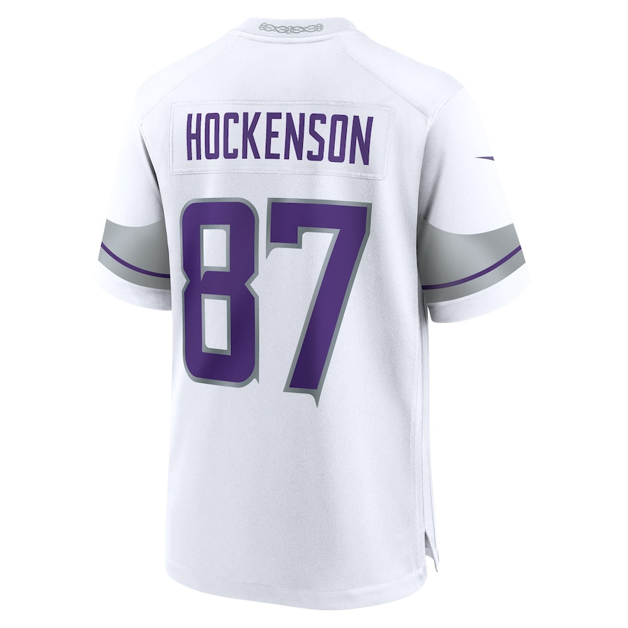 T.J. Hockenson 87 Minnesota Vikings Alternate Game Player Men Jersey - White JS1138 nicesnker - Image 3