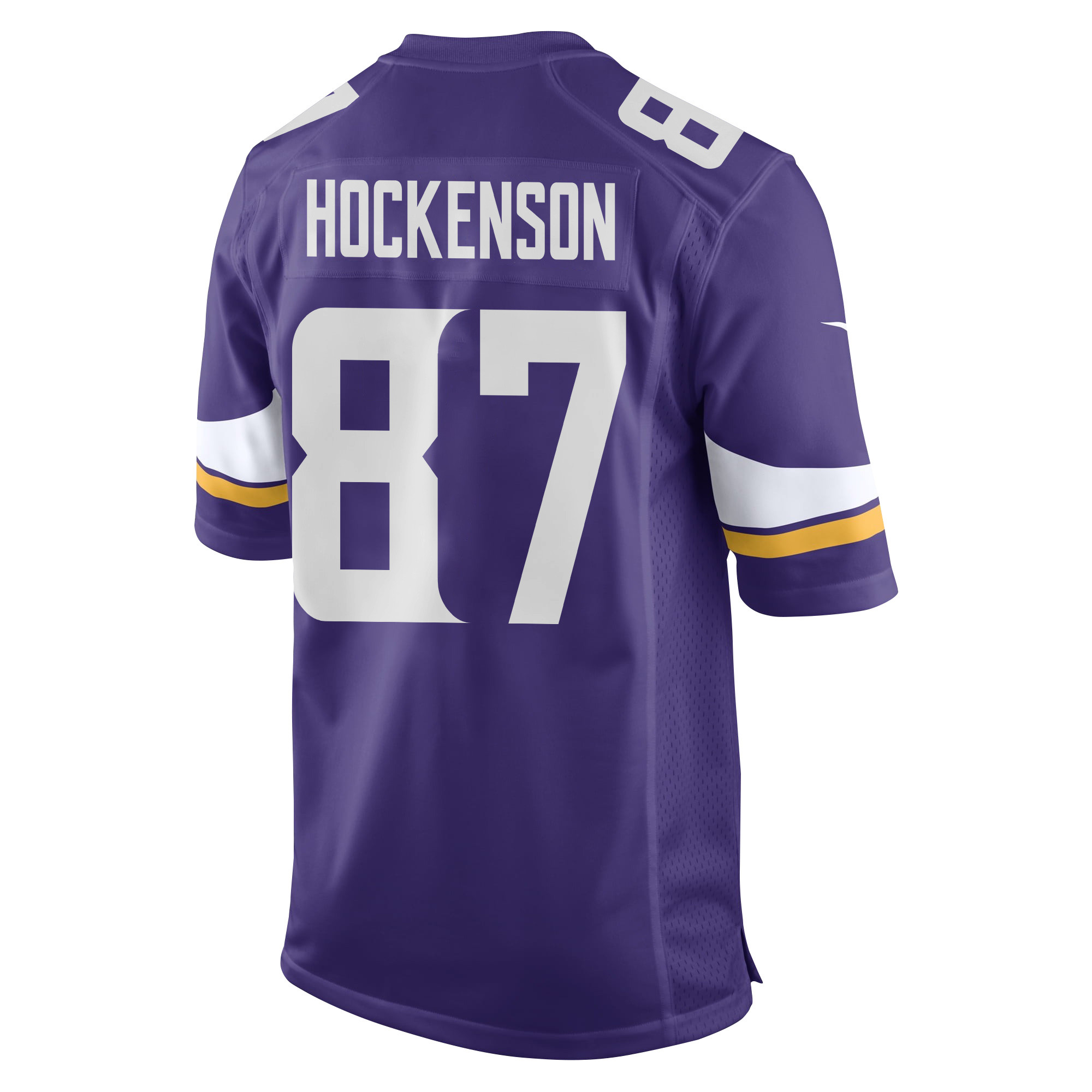 Alternative view of T.J. Hockenson 87 Minnesota Vikings Super Bowl LIX New Orleans Patch Game Men Jersey - Purple JS7814 nicesnker