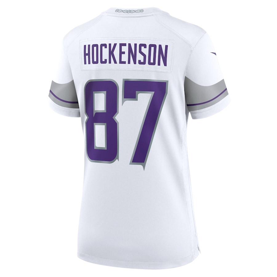 T.J. Hockenson 87 Minnesota Vikings Women's Alternate Game Player Jersey - White JS5887 nicesnker - Image 3
