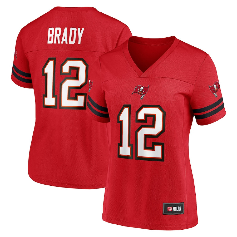 Tom Brady 12 Tampa Bay Buccaneers Women Game Jersey - Red JS6392 nicesnker