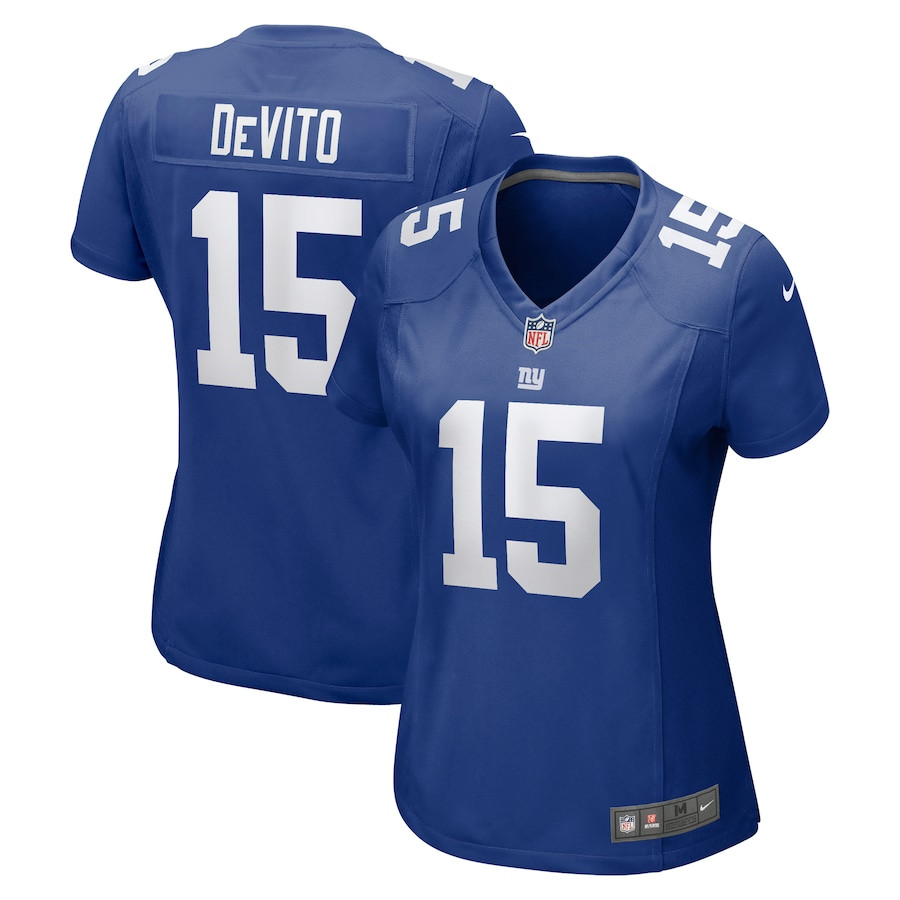 Tommy DeVito 15 New York Giants Women Game Jersey - Royal JS6069 nicesnker