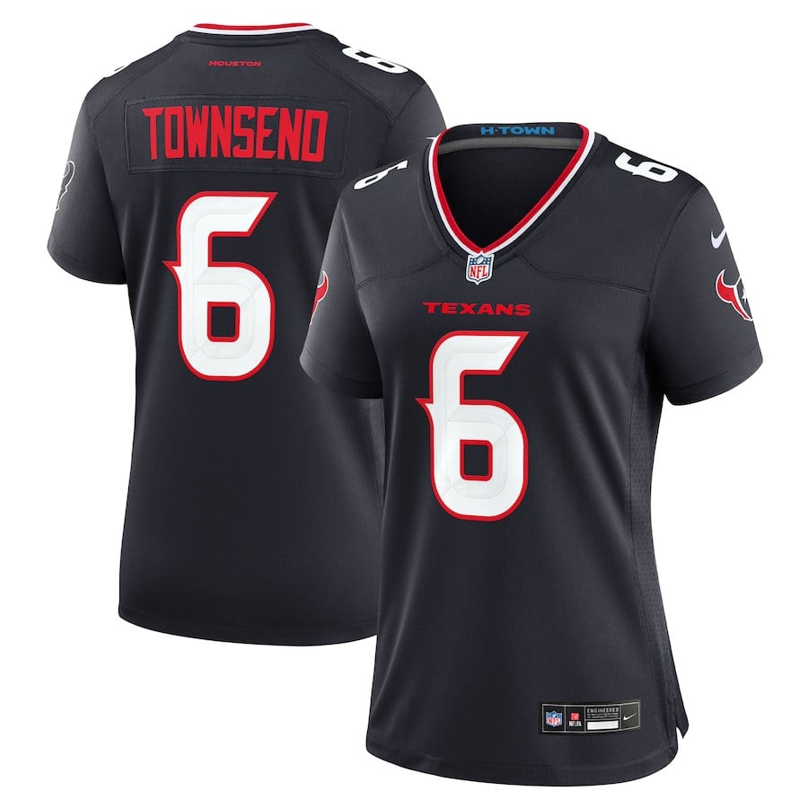 Tommy Townsend 6 Houston Texans Women's Team Game Jersey - Navy JS5834 nicesnker