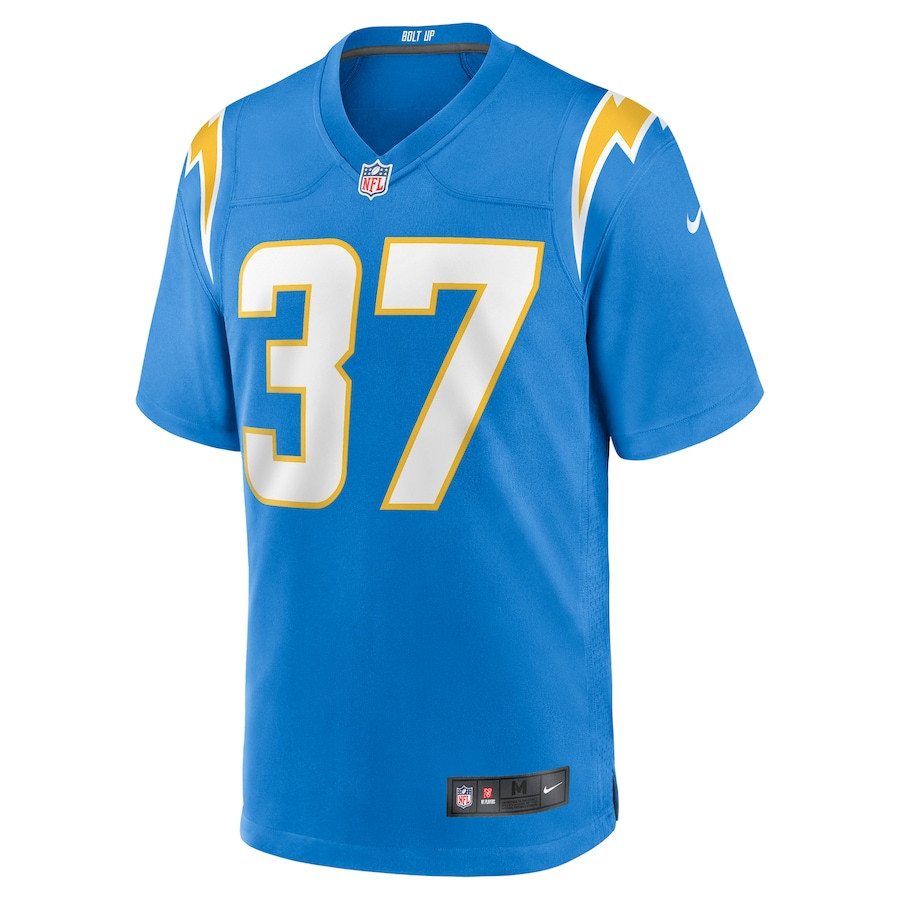 Alternative view of Tony Jefferson 37 Los Angeles Chargers Team Game Men Jersey - Powder Blue JS6775 nicesnker
