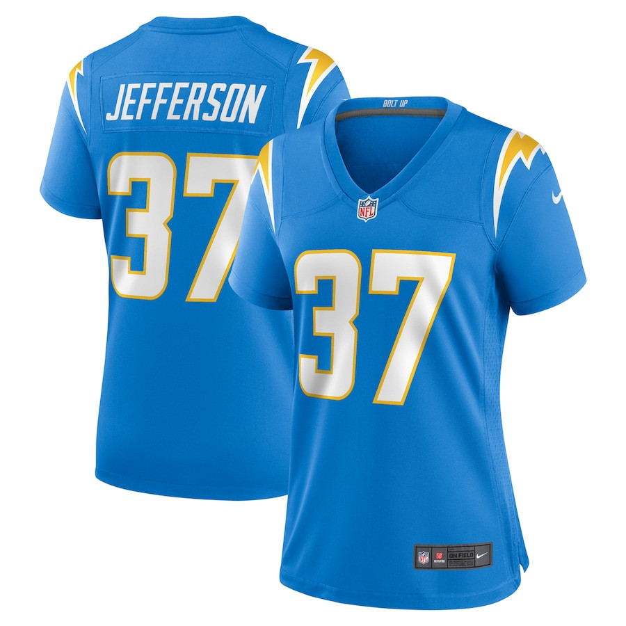 Tony Jefferson 37 Los Angeles Chargers Women's Game Jersey - Powder Blue JS3268 nicesnker