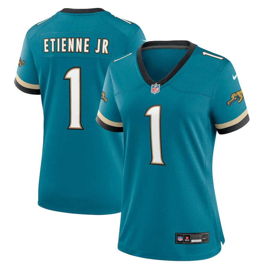 Travis Etienne Jr 1 Jacksonville Jaguars Women's Prowler Throwback Game Jersey - Teal JS5158 nicesnker