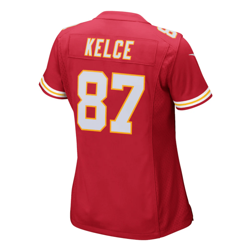 Alternative view of Travis Kelce 87 Kansas City Chiefs 2025 Pro Bowl Patch Women Game Jersey - Red JS7360 nicesnker