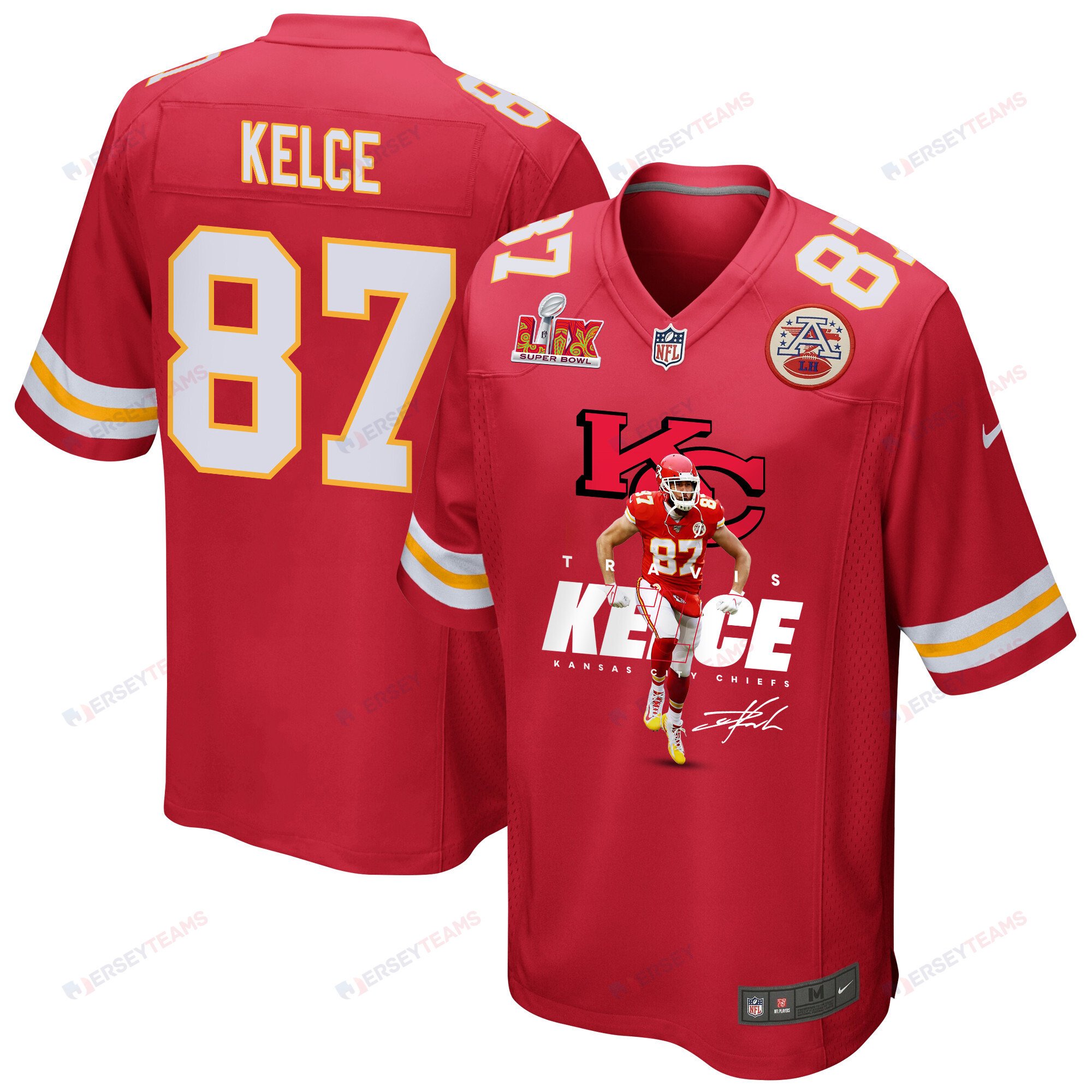 Travis Kelce 87 Kansas City Chiefs Kelce's Kingdom Game Men Jersey - Red JS7752 nicesnker