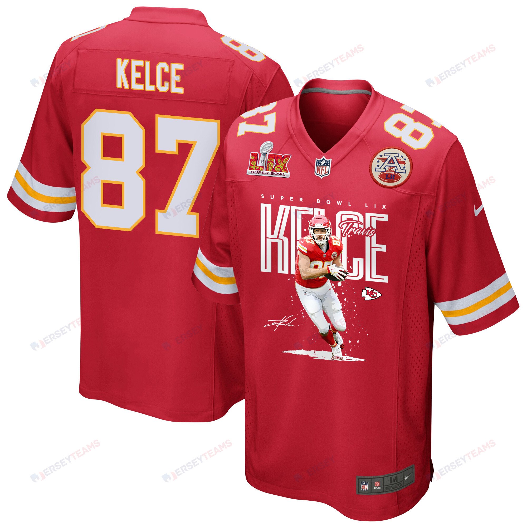 Travis Kelce 87 Kansas City Chiefs New Heights Knights Game Men Jersey - Red JS6926 nicesnker