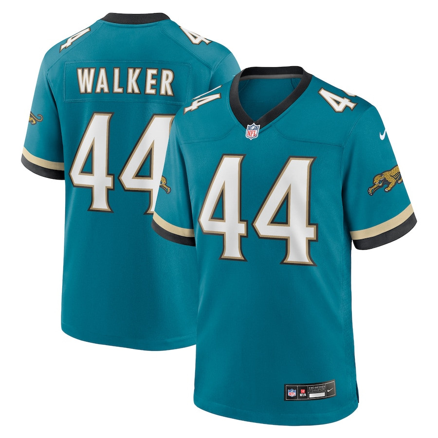 Travon Walker 44 Jacksonville Jaguars Prowler Throwback Player Game Men Jersey - Teal JS7101 nicesnker