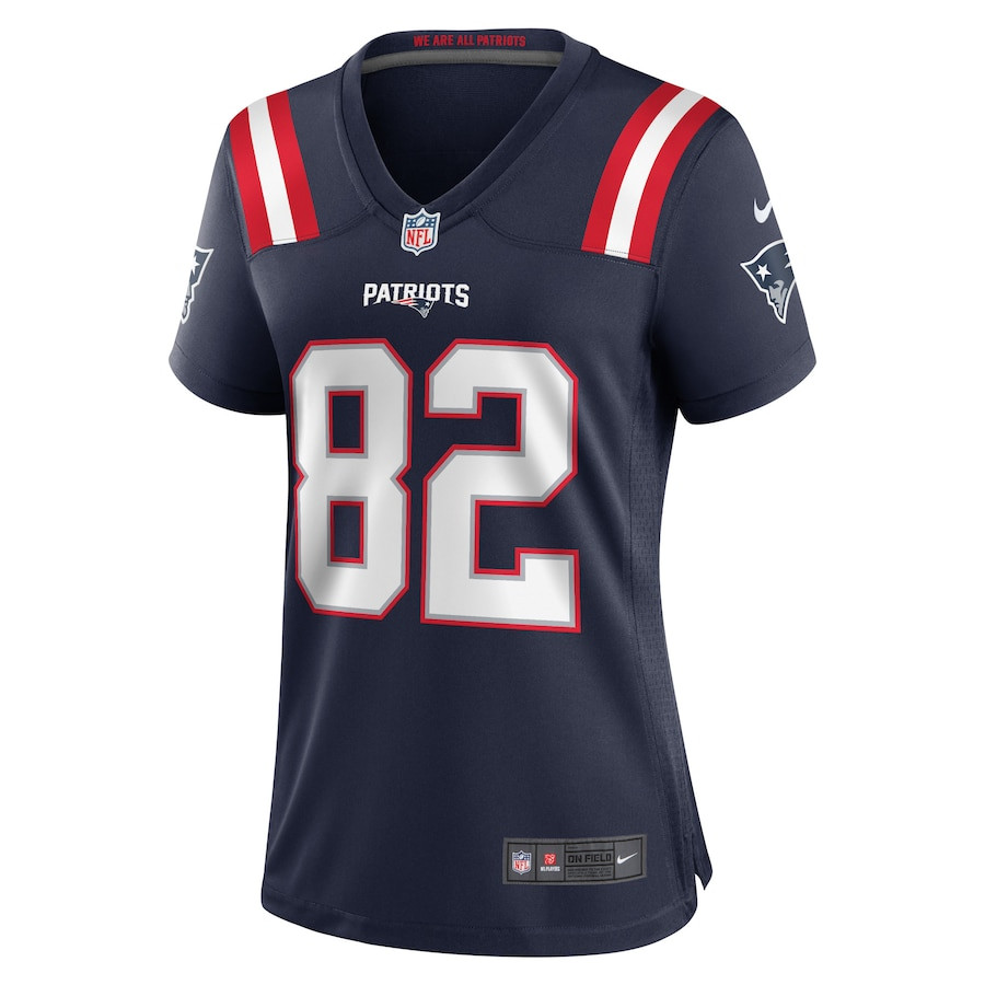 Alternative view of Tre Nixon 82 New England Patriots Women Game Jersey - Navy JS5545 nicesnker
