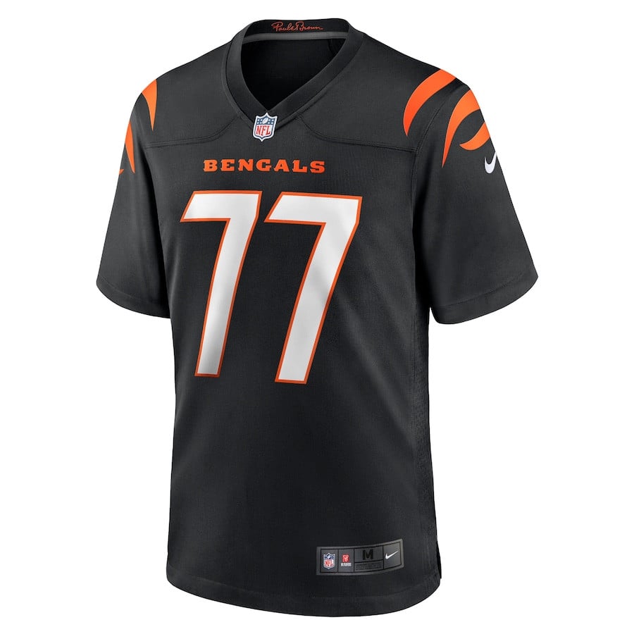 Alternative view of Trent Brown 77 Cincinnati Bengals Game Men Jersey - Black JS7218 nicesnker