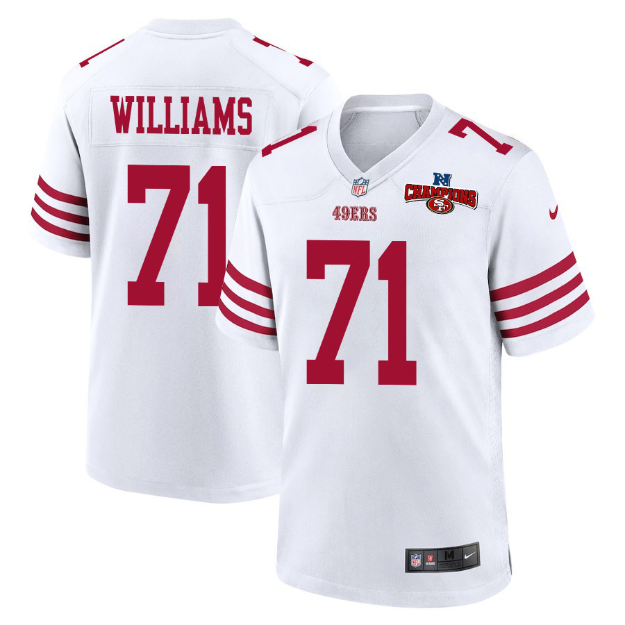 Trent Williams 71 San Francisco 49ers NFC Champions Patch Game Men Jersey - White JS8657 nicesnker