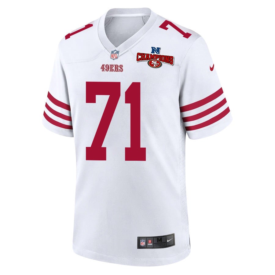 Alternative view of Trent Williams 71 San Francisco 49ers NFC Champions Patch Game Men Jersey - White JS8657 nicesnker