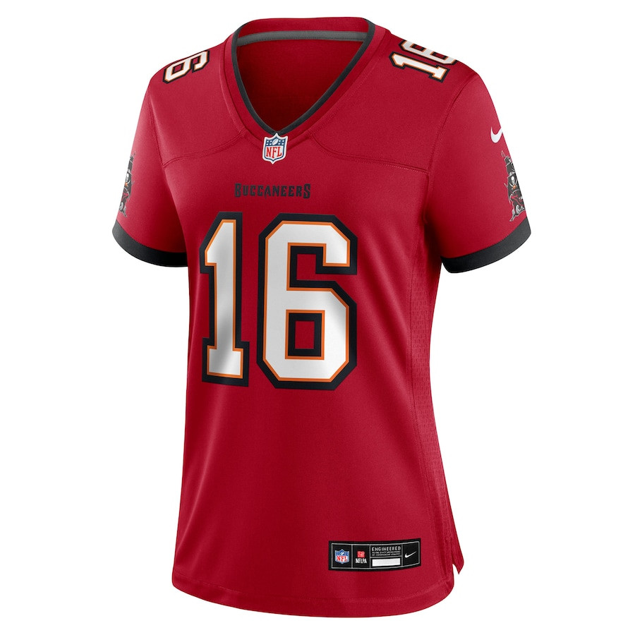 Alternative view of Trenton Gill 16 Tampa Bay Buccaneers Women's Team Game Jersey - Red JS5353 nicesnker