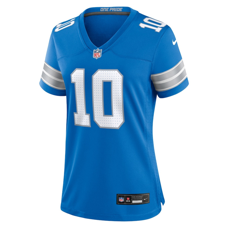 Alternative view of Tre'Quan Smith 10 Detroit Lions Women's Game Jersey - Blue JS8619 nicesnker