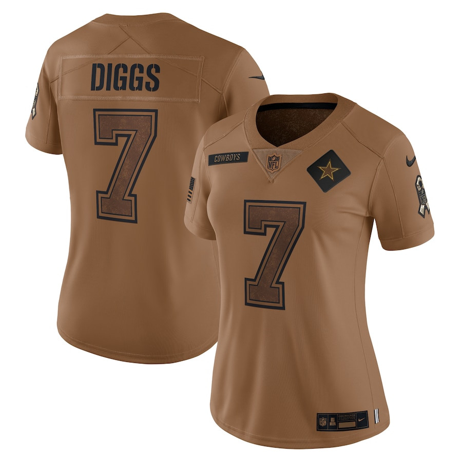 Trevon Diggs 7 Dallas Cowboys 2023 Salute To Service Limited Women Jersey - Brown JS2205 nicesnker