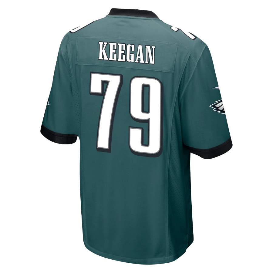 Alternative view of Trevor Keegan 79 Philadelphia Eagles Super Bowl LIX Champions Patch 'New Orleans - Where Passion Ignites' EMBROIDERED Game Men Jersey - Midnight Green JS6976 nicesnker