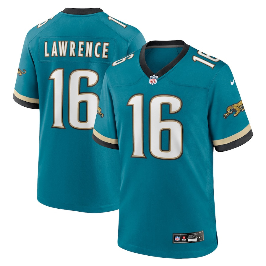 Trevor Lawrence 16 Jacksonville Jaguars Prowler Throwback Player Game Men Jersey - Teal JS9562 nicesnker