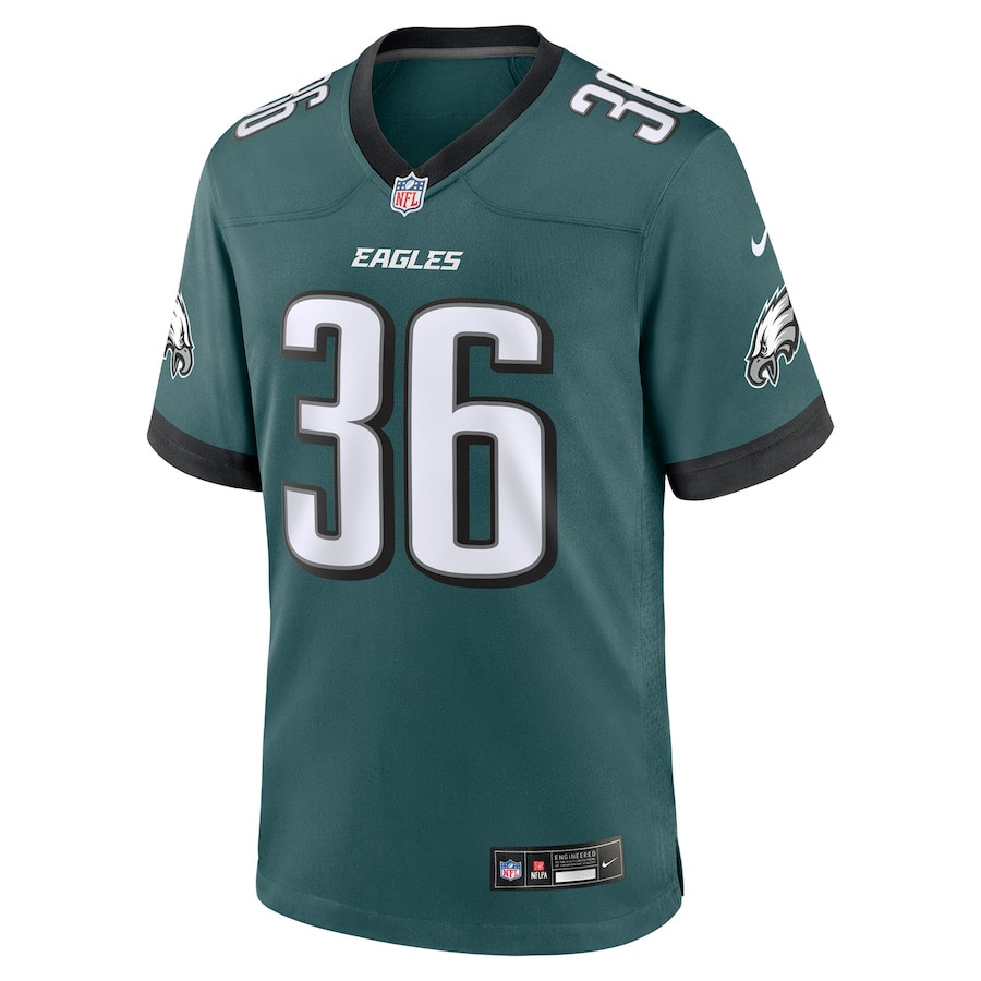 Alternative view of Tristin McCollum 36 Philadelphia Eagles Team Game Men Jersey - Midnight Green JS8437 nicesnker