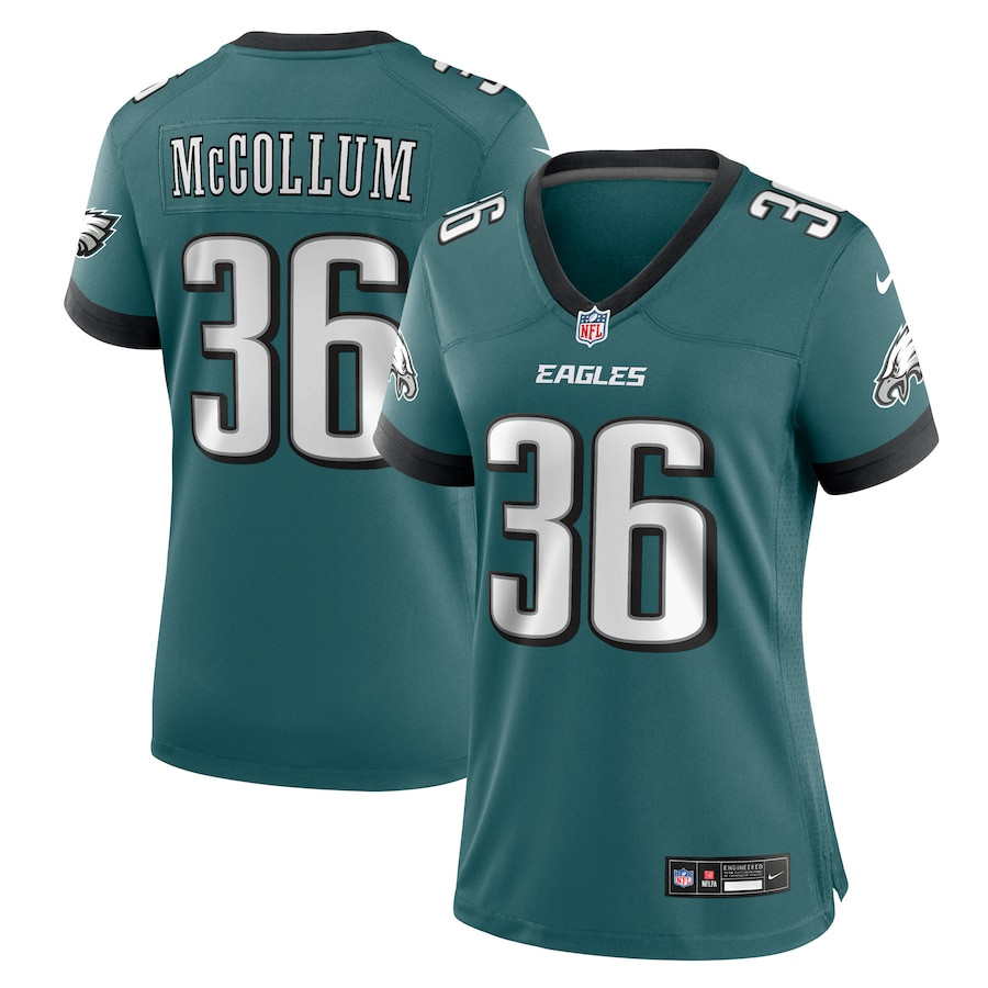 Tristin McCollum 36 Philadelphia Eagles Women's Team Game Jersey - Midnight Green JS2362 nicesnker