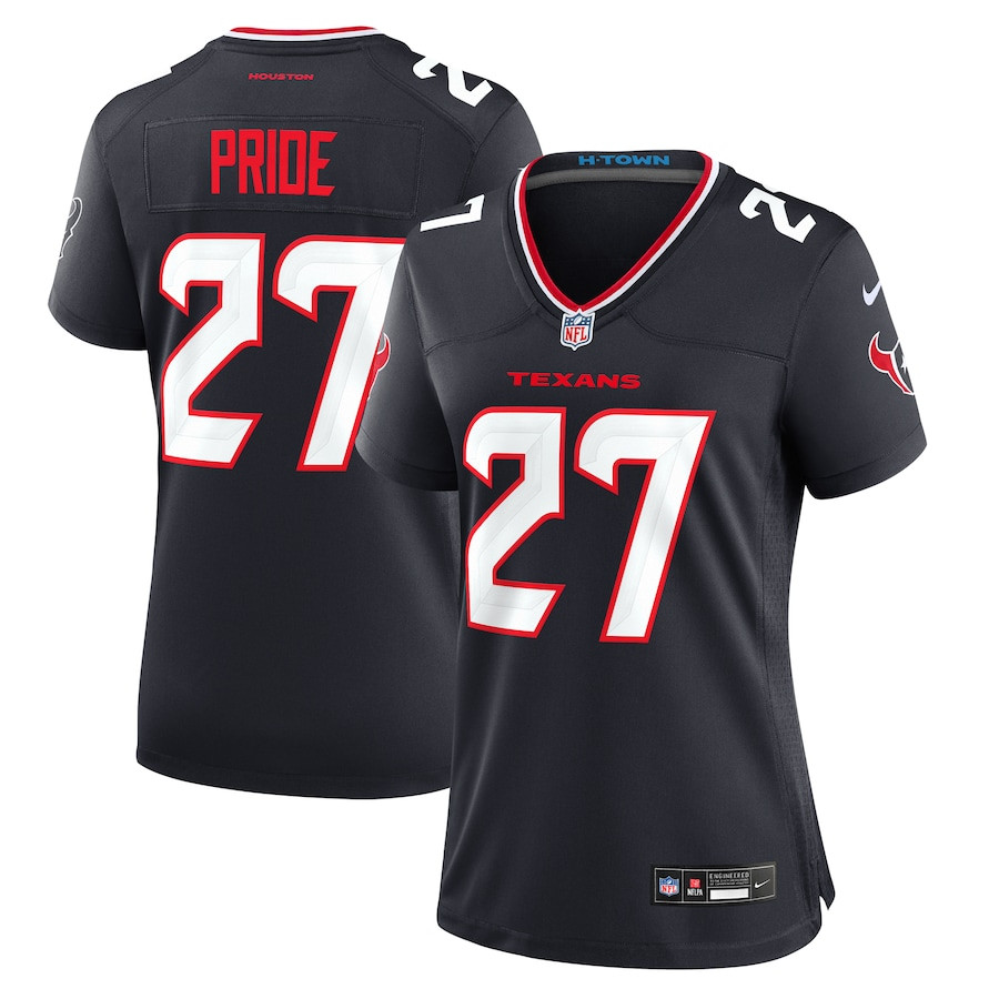 Troy Pride 27 Houston Texans Women Team Game Jersey - Navy JS5751 nicesnker