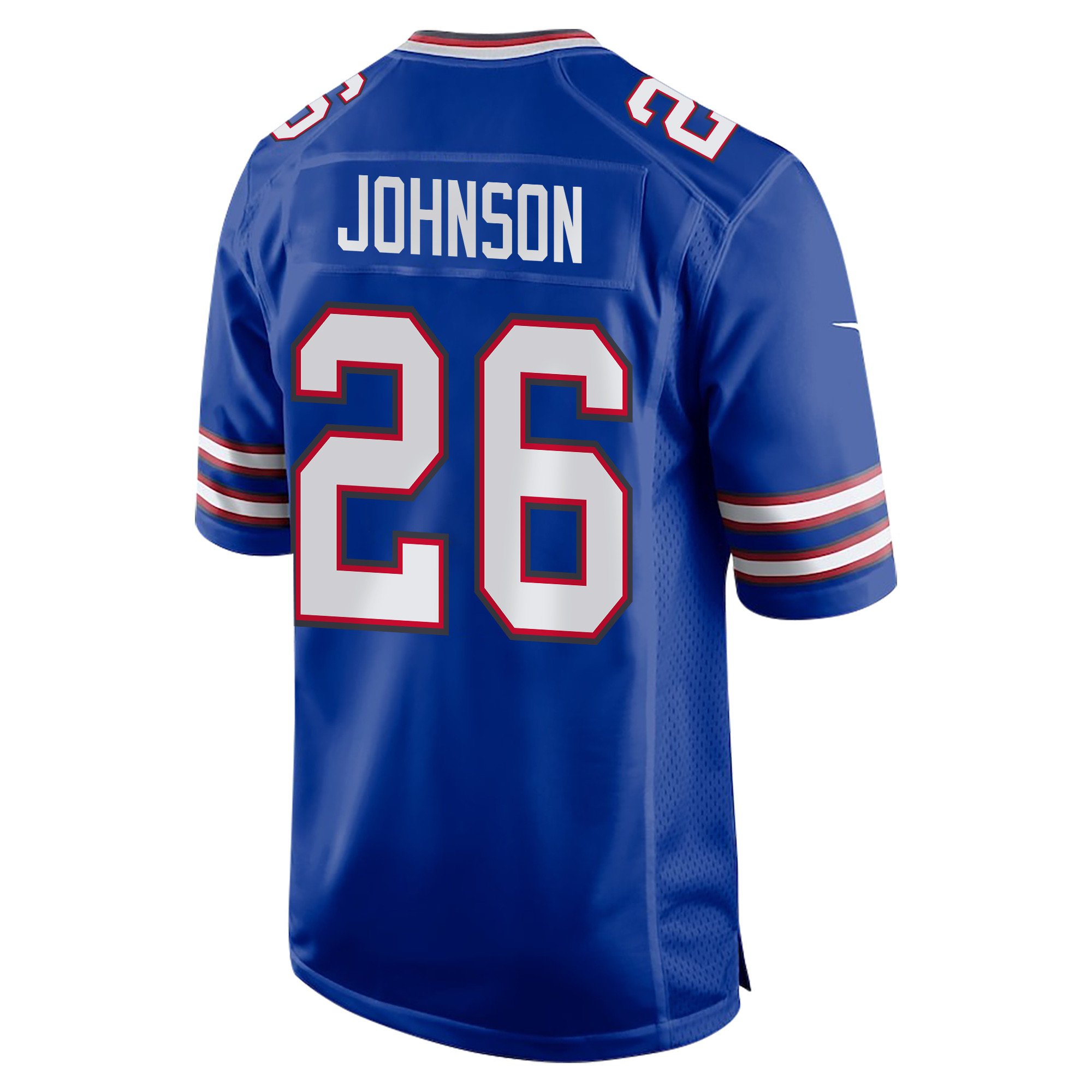 Alternative view of Ty Johnson 26 Buffalo Bills Super Bowl LIX Champions Patch 'New Orleans - The Ultimate Showdown' EMBROIDERED Game Men Jersey - Royal JS6537 nicesnker