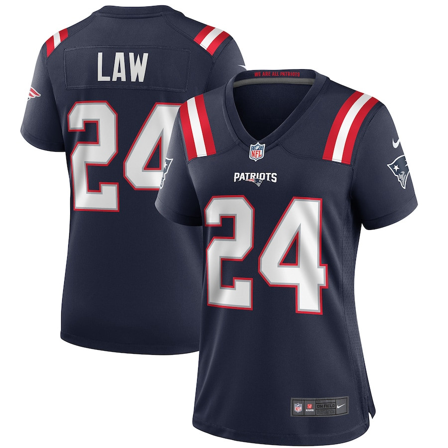Ty Law 24 New England Patriots Women Game Retired Jersey - Navy JS5367 nicesnker
