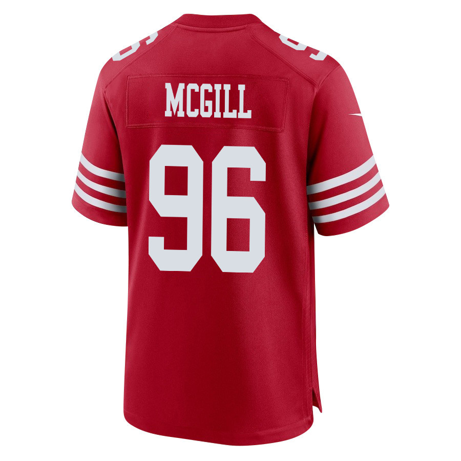 T.Y. McGill 96 San Francisco 49ers Super Bowl LVIII Patch Game Men Jersey - Scarlet JS3455 nicesnker - Image 3