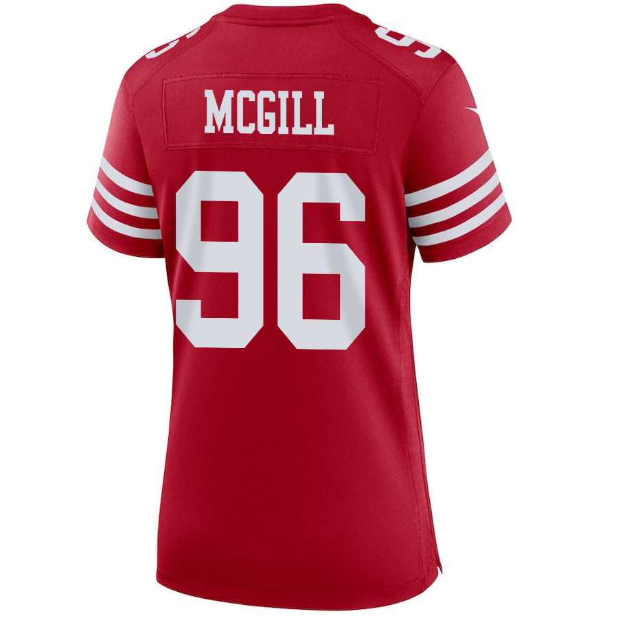 T.Y. McGill 96 San Francisco 49ers Super Bowl LVIII Patch Game Women Jersey - Scarlet JS3168 nicesnker - Image 3